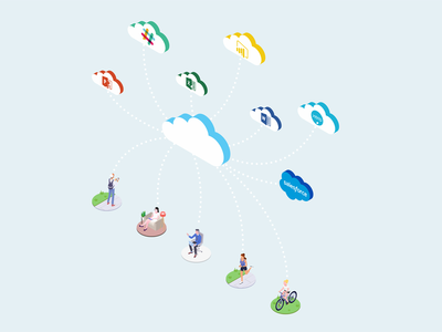 随时随地访问等距图(Access Anytime Anywhere Isometric Illustration)