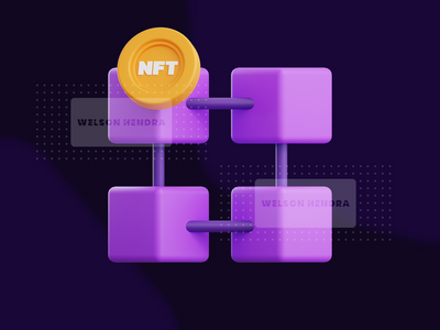 区块链 - NFT 3D 插图包(Blockchain - NFT 3D Illustration Pack)