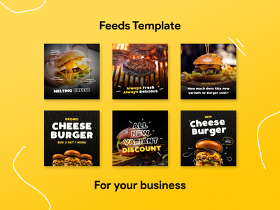 Instagram的汉堡饲料模板(Burger Feeds Template for Instagram)
