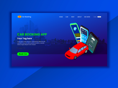 汽车预订网页模板(Car Booking web template)
