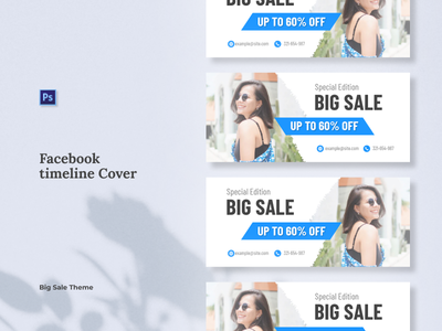 大甩卖 Facebook 时间线封面横幅模板 Psd(Big Sale Facebook Timeline Cover Banner Template Psd)