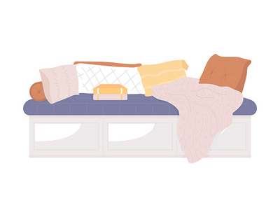 带枕头的舒适沙发半平面彩色矢量项目(Cozy sofa with pillows semi flat color vector item)