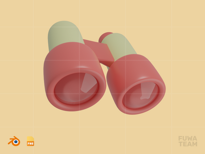 双筒望远镜 - 3D 旅行和假期插图包(Binoculars - 3D Travel & Holiday Illustration Pack)