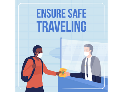 在covid乘客安全社交媒体发布模型之后(After covid passenger safety social media post mockup)