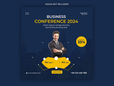 商务会议社交媒体帖子模板(Business conference social media post template)