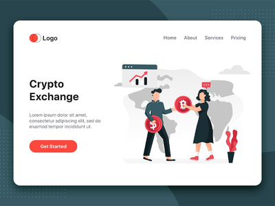 加密交换矢量图(Crypto Exchange Vector Illustration)