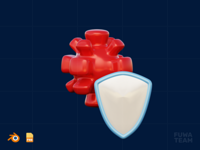 防病毒 - 3D 互联网安全插图（正面）(Antivirus - 3D Internet Security Illustration (front))