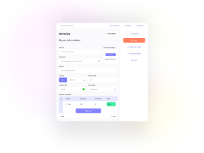 创建发票 Web 应用(Create invoice web app)