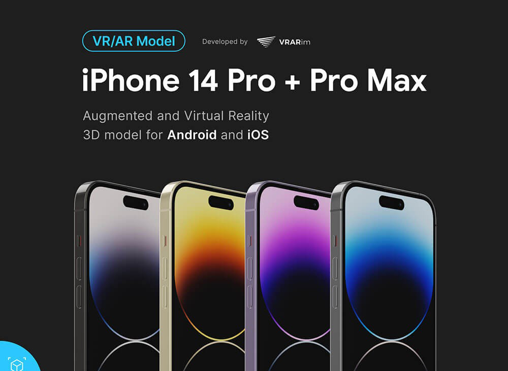 用于增强现实的iPhone 14 Pro和Pro Max 3D模型 (iPhone 14 Pro and Pro Max 3D model for Augmented Reality)