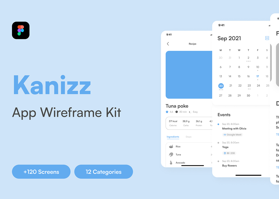 Kanizz - 应用程序线框套件 (Kanizz - App Wireframe Kit)
