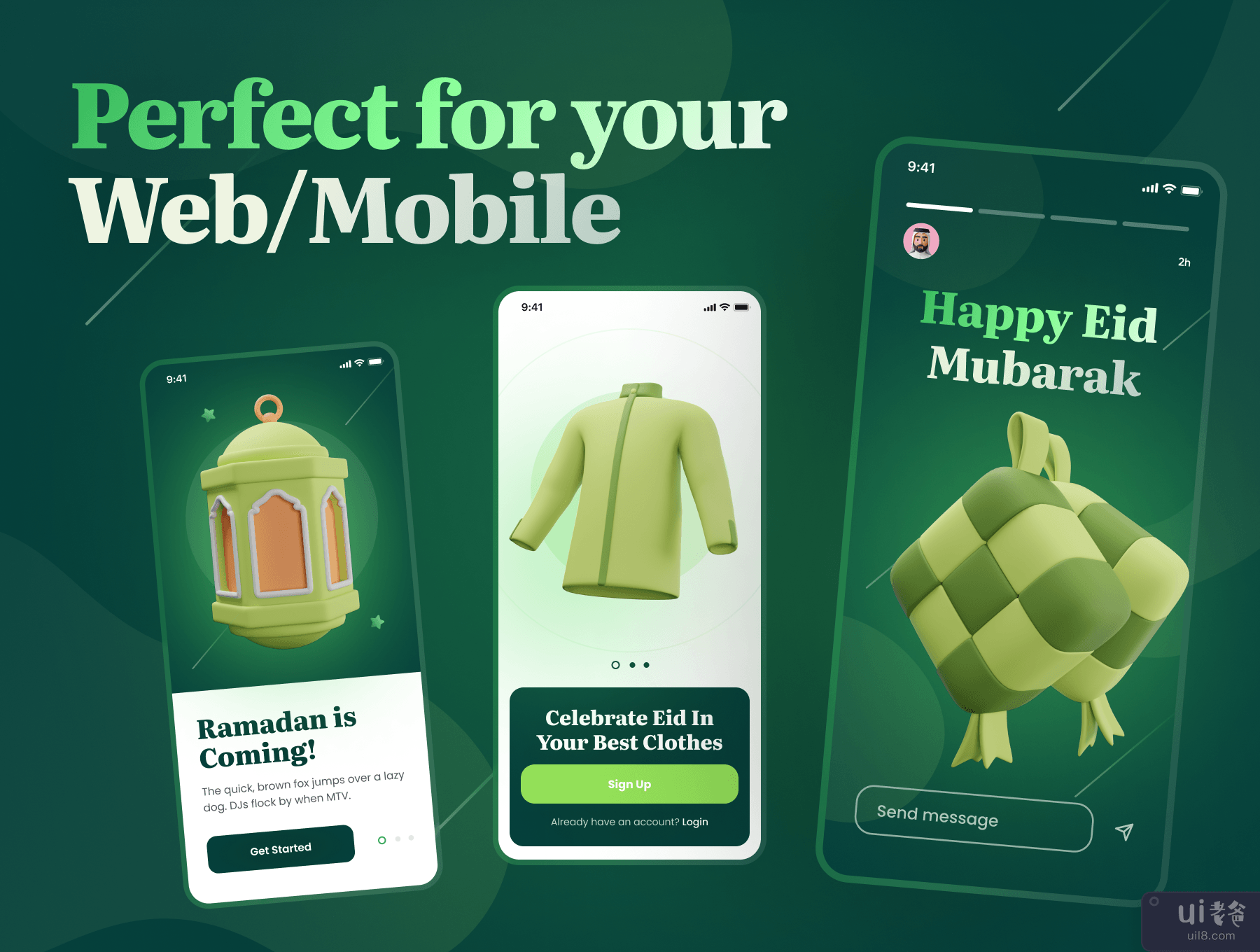 Islamy - 伊斯兰教和斋月 3D 图标集 (Islamy - Islamic & Ramadan 3D Icon Set)插图3