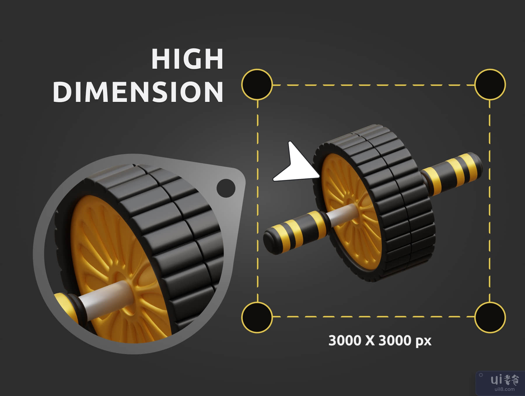 健身房 3D 图标包 (Fitness and Gym 3D Icon Pack)插图4