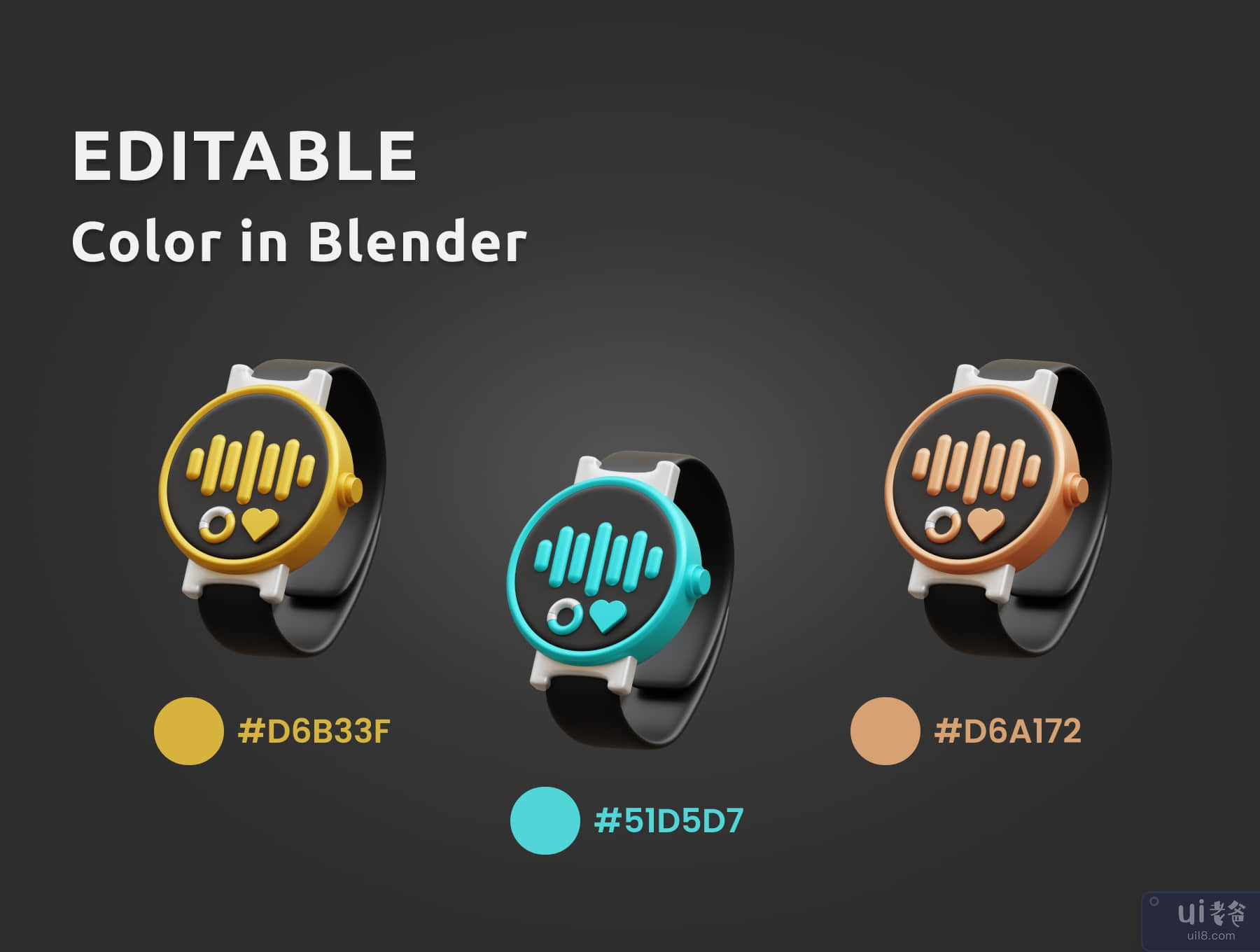 健身房 3D 图标包 (Fitness and Gym 3D Icon Pack)插图2