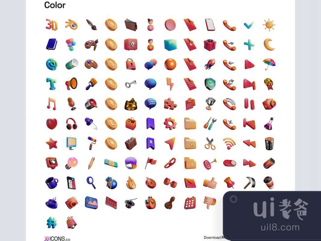 3dicons - Open Source 3D Icon Library for Figma and Adobe XD No 1