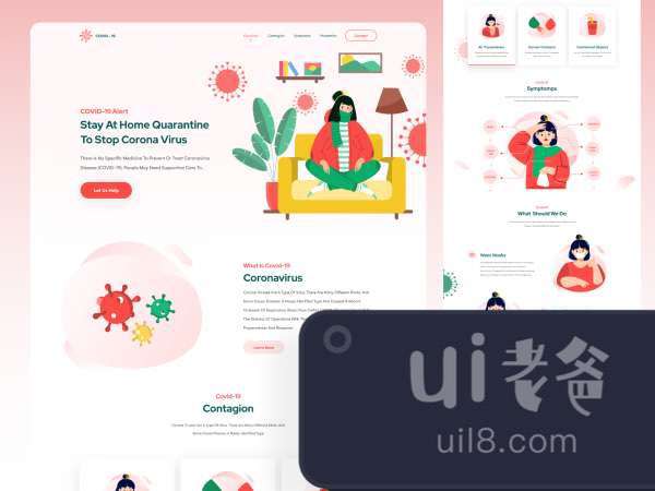 COVID-19 Landing Page for Figma and Adobe XD No 1 COVID-19 Landing Page for Figma and Adobe XD No 1