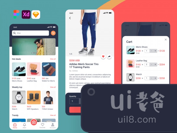 E-commerce App UI for Figma and Adobe XD No 1 E-commerce App UI for Figma and Adobe XD No 1