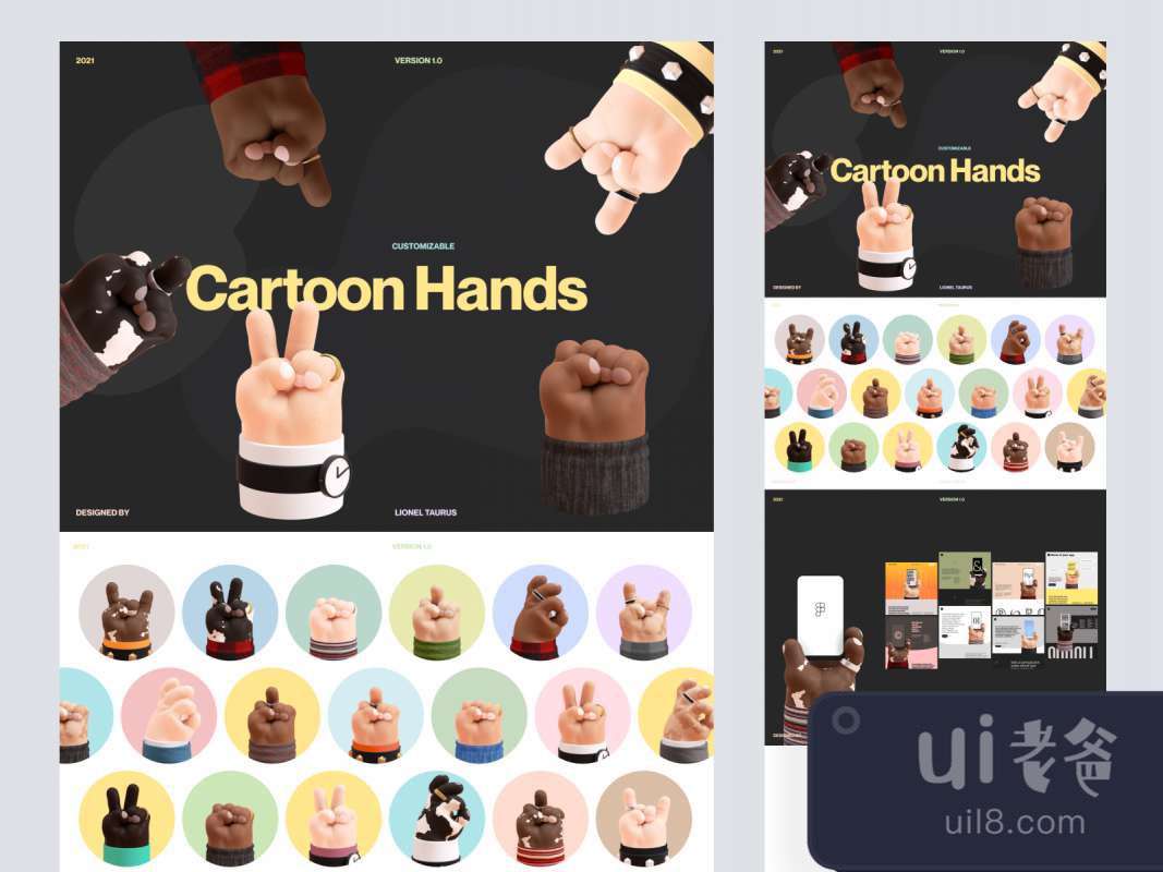 Free 3D Cartoon Hands Mockup for Figma for Figma and Adobe XD No 1 Free 3D Cartoon Hands Mockup for Figma for Figma and Adobe XD No 1