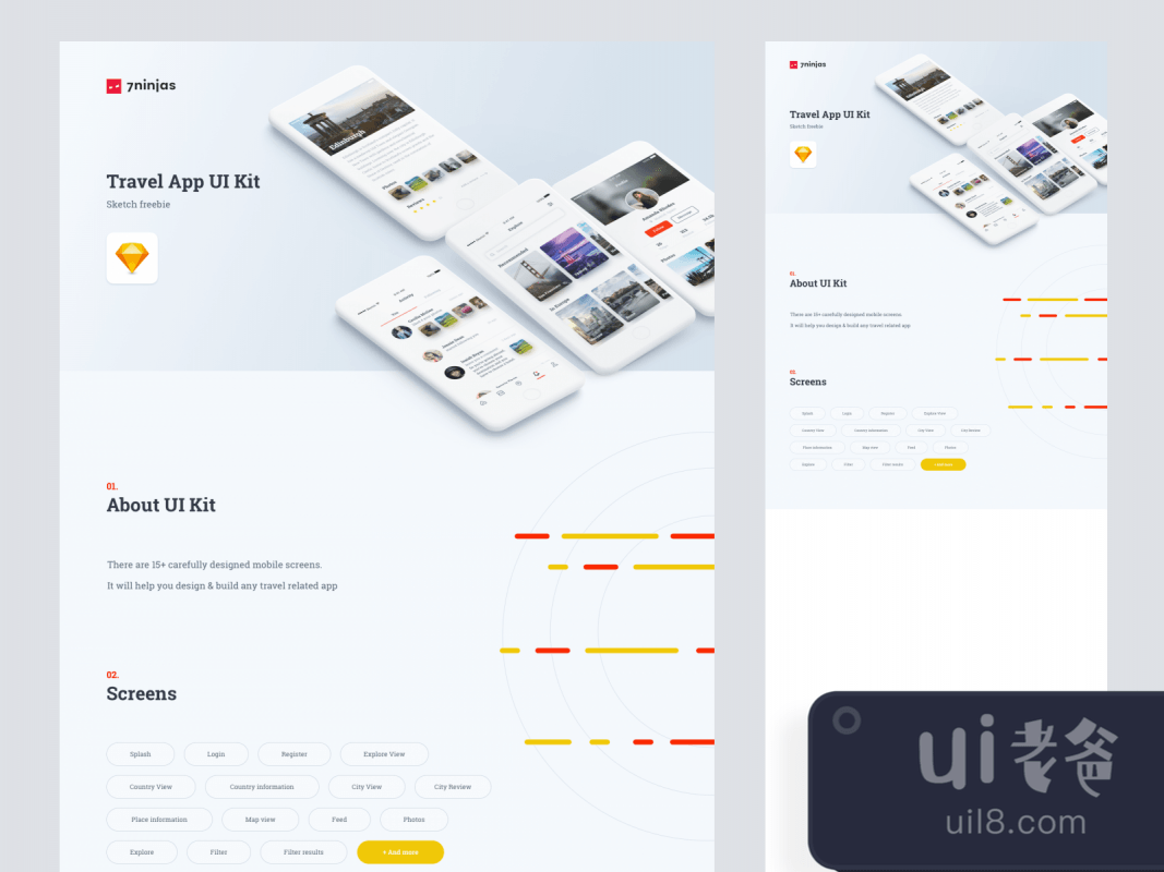 Free Travel App Ui Kit for Figma and Adobe XD No 1 Free Travel App Ui Kit for Figma and Adobe XD No 1