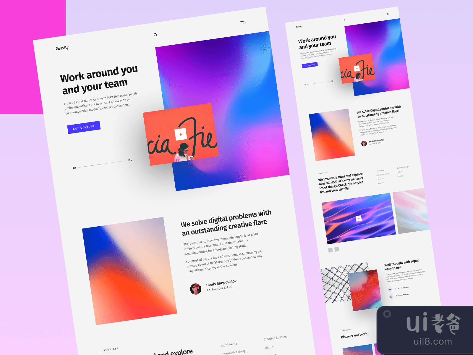 Gravity Agency Portfolio for Figma and Adobe XD No 2 Gravity Agency Portfolio for Figma and Adobe XD No 2