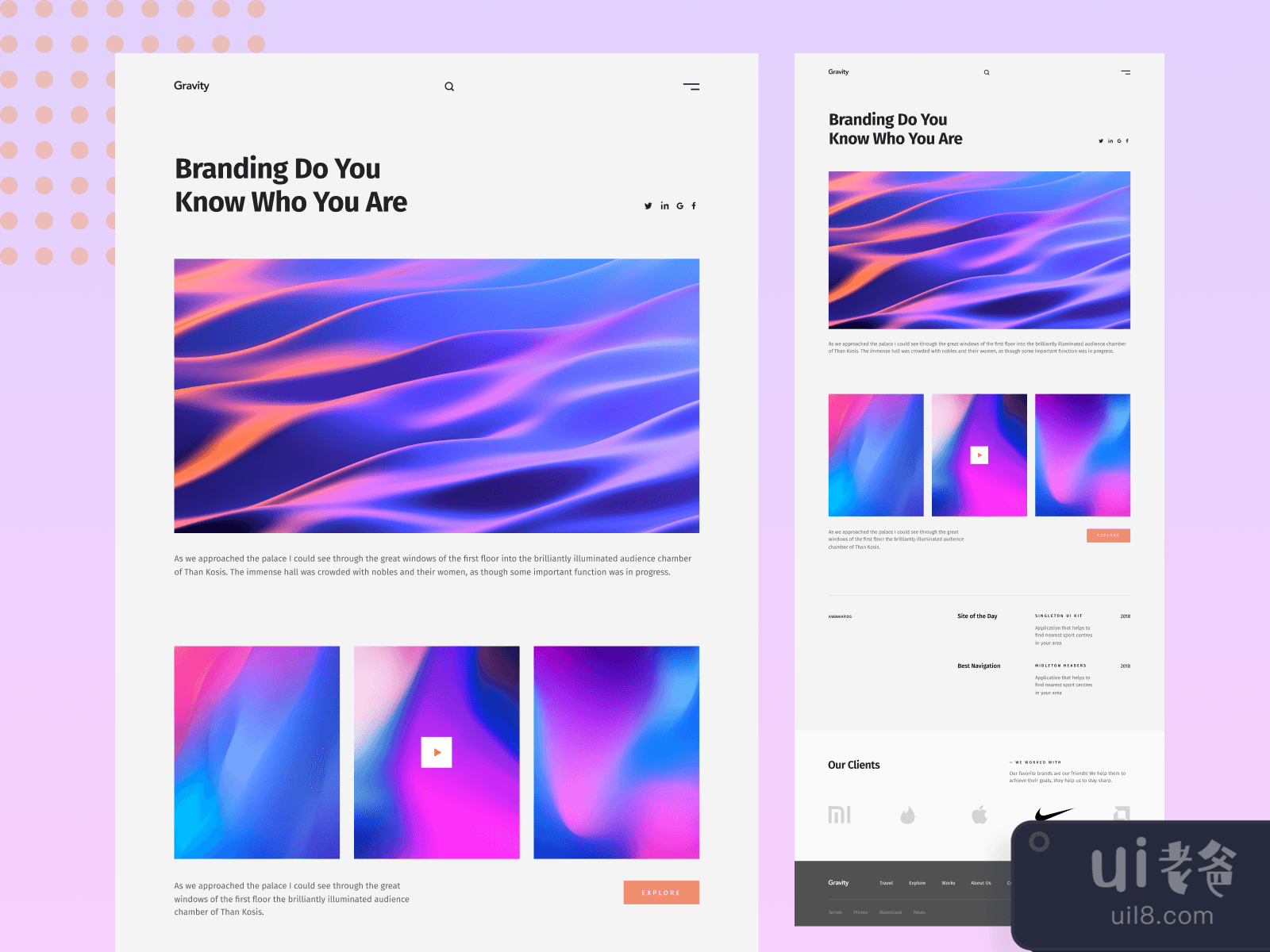 Gravity Agency Portfolio for Figma and Adobe XD No 4 Gravity Agency Portfolio for Figma and Adobe XD No 4