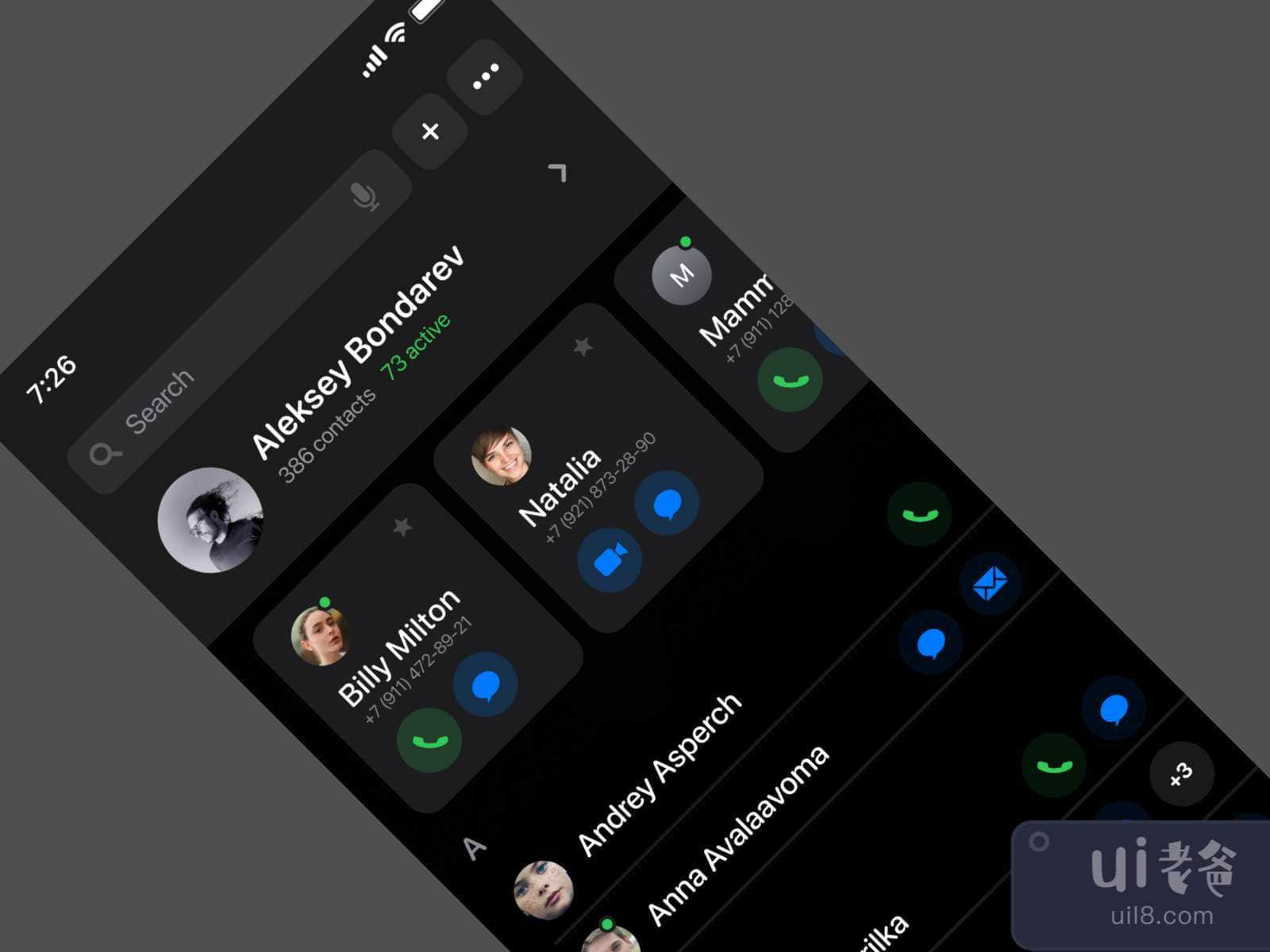 iOS Contacts Apps for Figma and Adobe XD No 2 iOS Contacts Apps for Figma and Adobe XD No 2