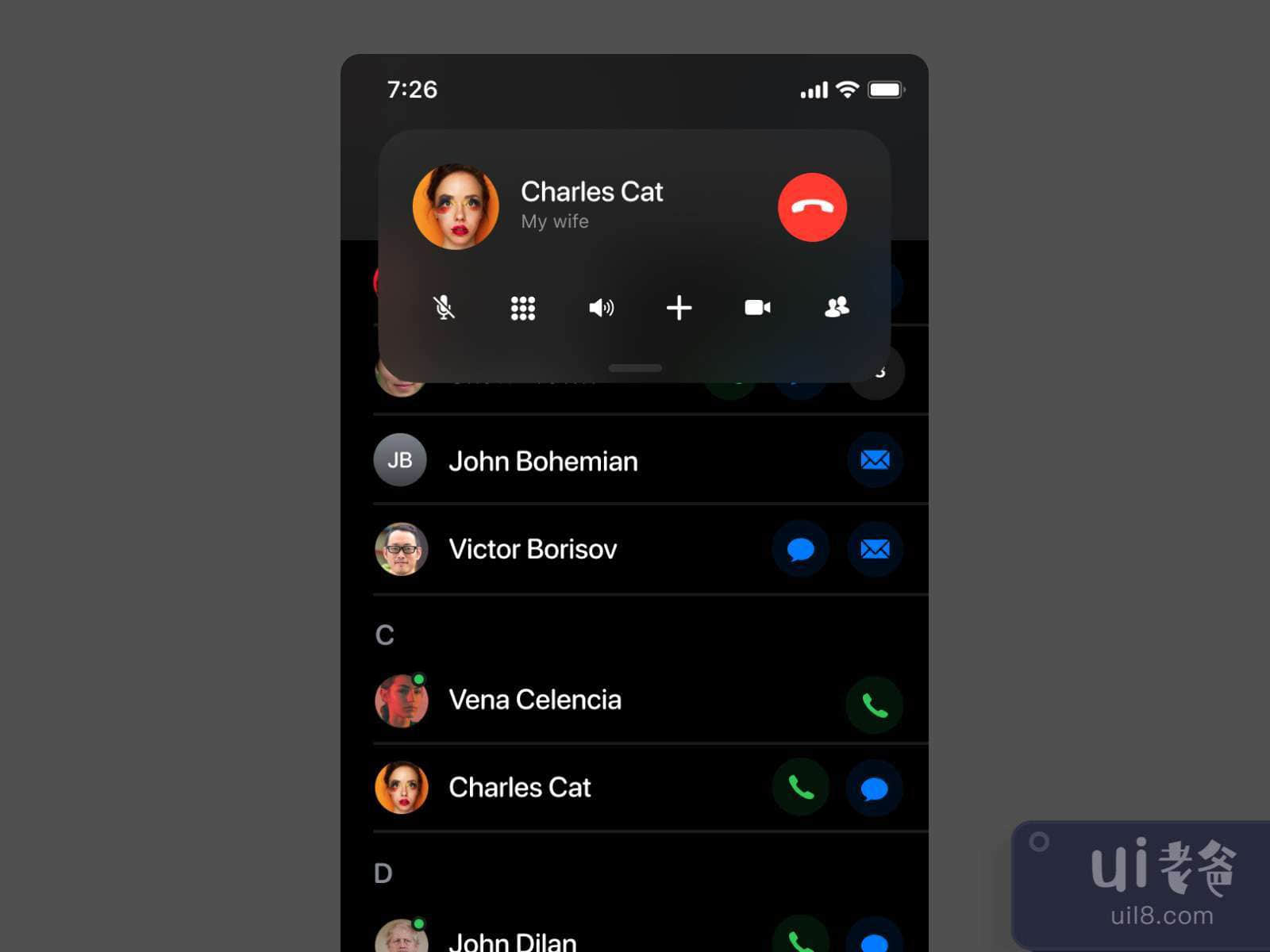 iOS Contacts Apps for Figma and Adobe XD No 3 iOS Contacts Apps for Figma and Adobe XD No 3