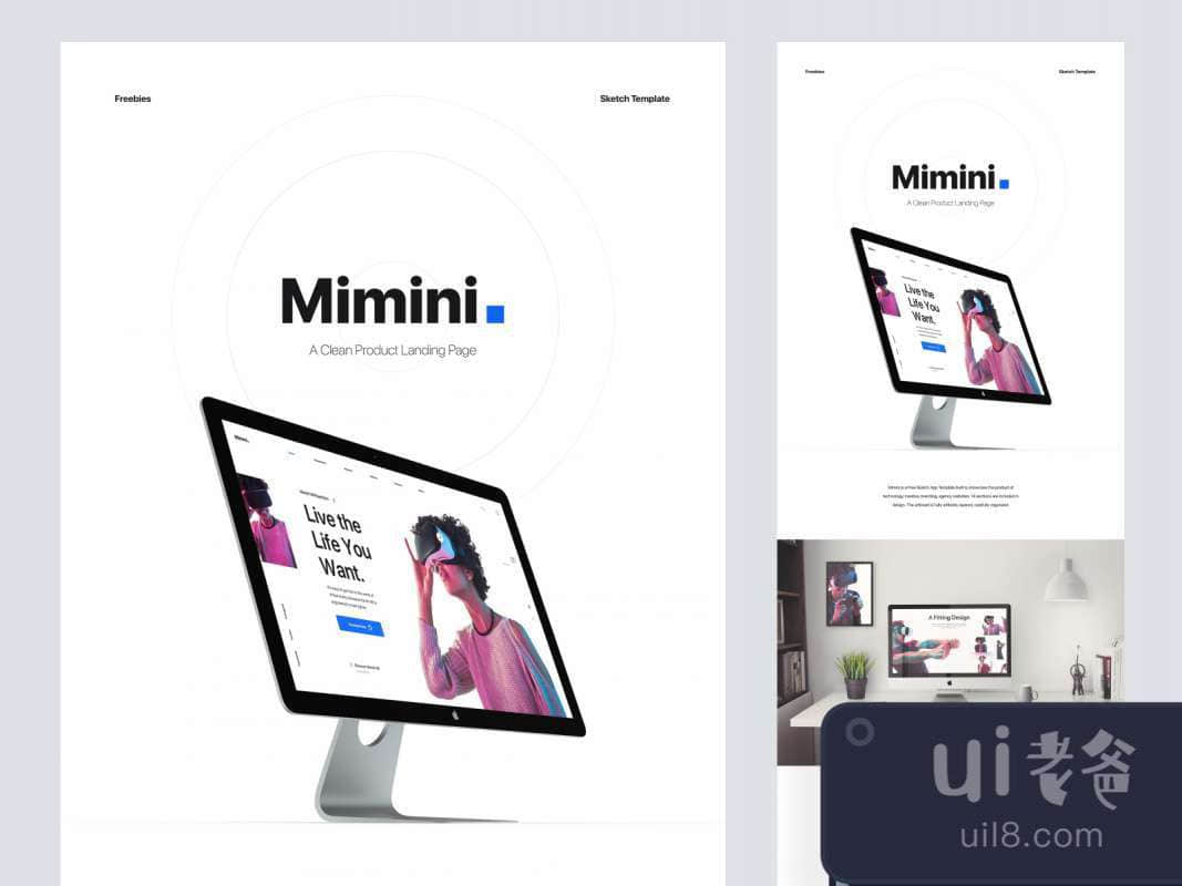Mimini Free Landing Page for Figma and Adobe XD No 1 Mimini Free Landing Page for Figma and Adobe XD No 1