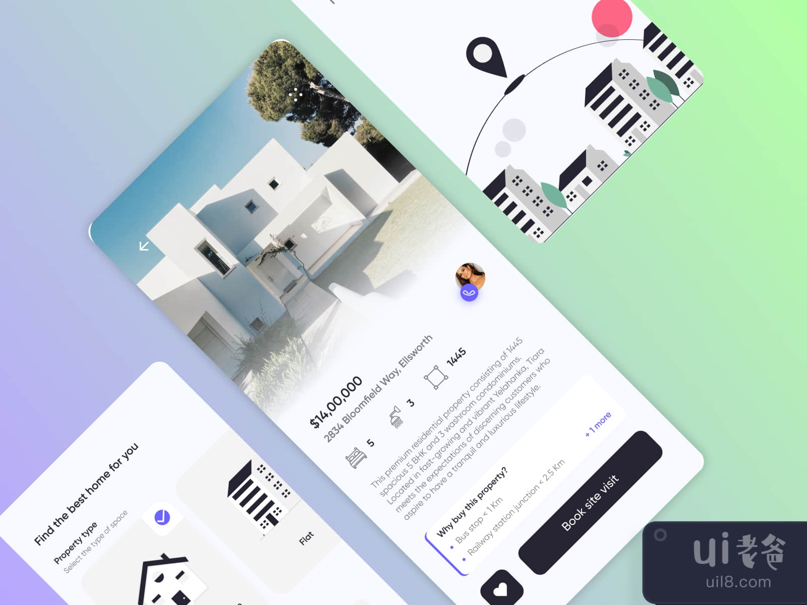 Real Estate Concept UI for Figma and Adobe XD No 2