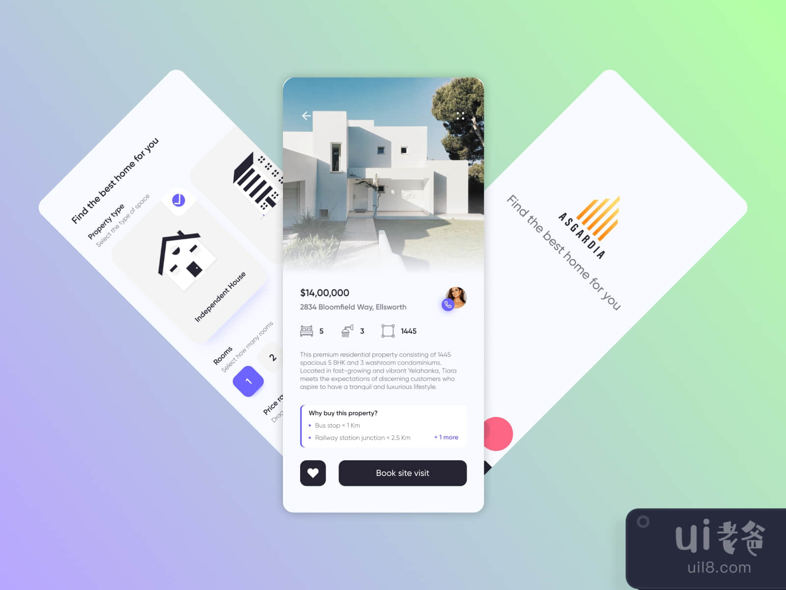 Real Estate Concept UI for Figma and Adobe XD No 4