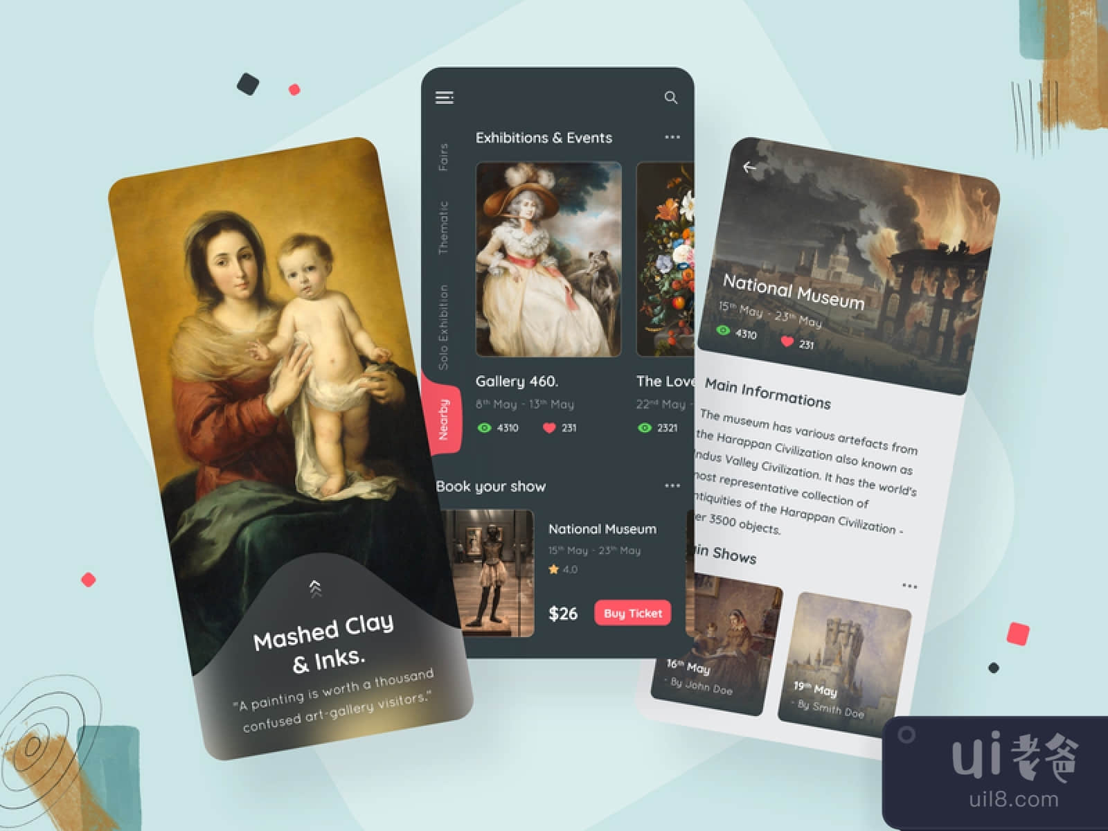 Exhibition App Design for Figma and Adobe XD No 1