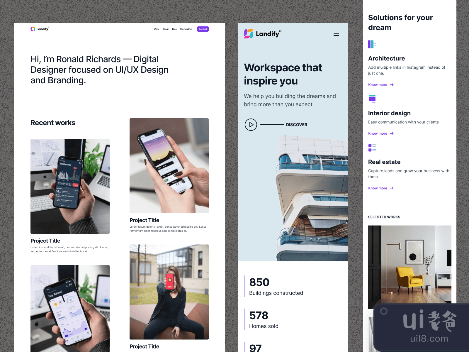 Landify  Landing Page UI Kit for Figma and Adobe XD No 3