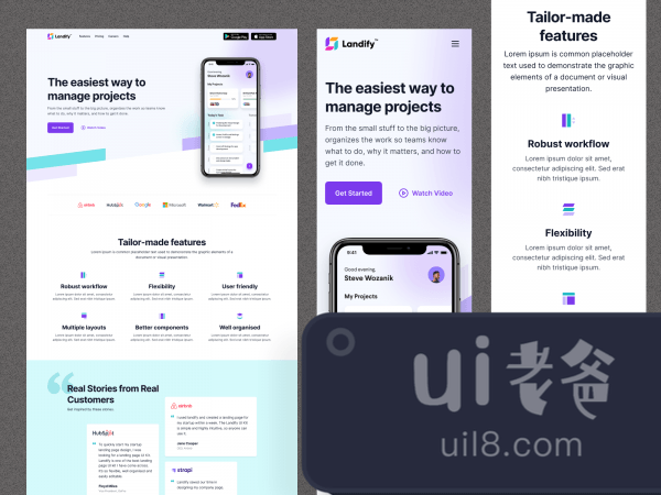 Landify  Landing Page UI Kit for Figma and Adobe XD No 1