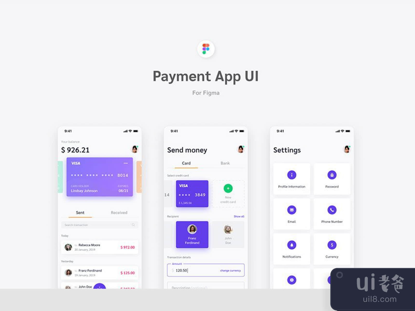 Payment App UI Kit for Figma and Adobe XD No 1 Payment App UI Kit for Figma and Adobe XD No 1