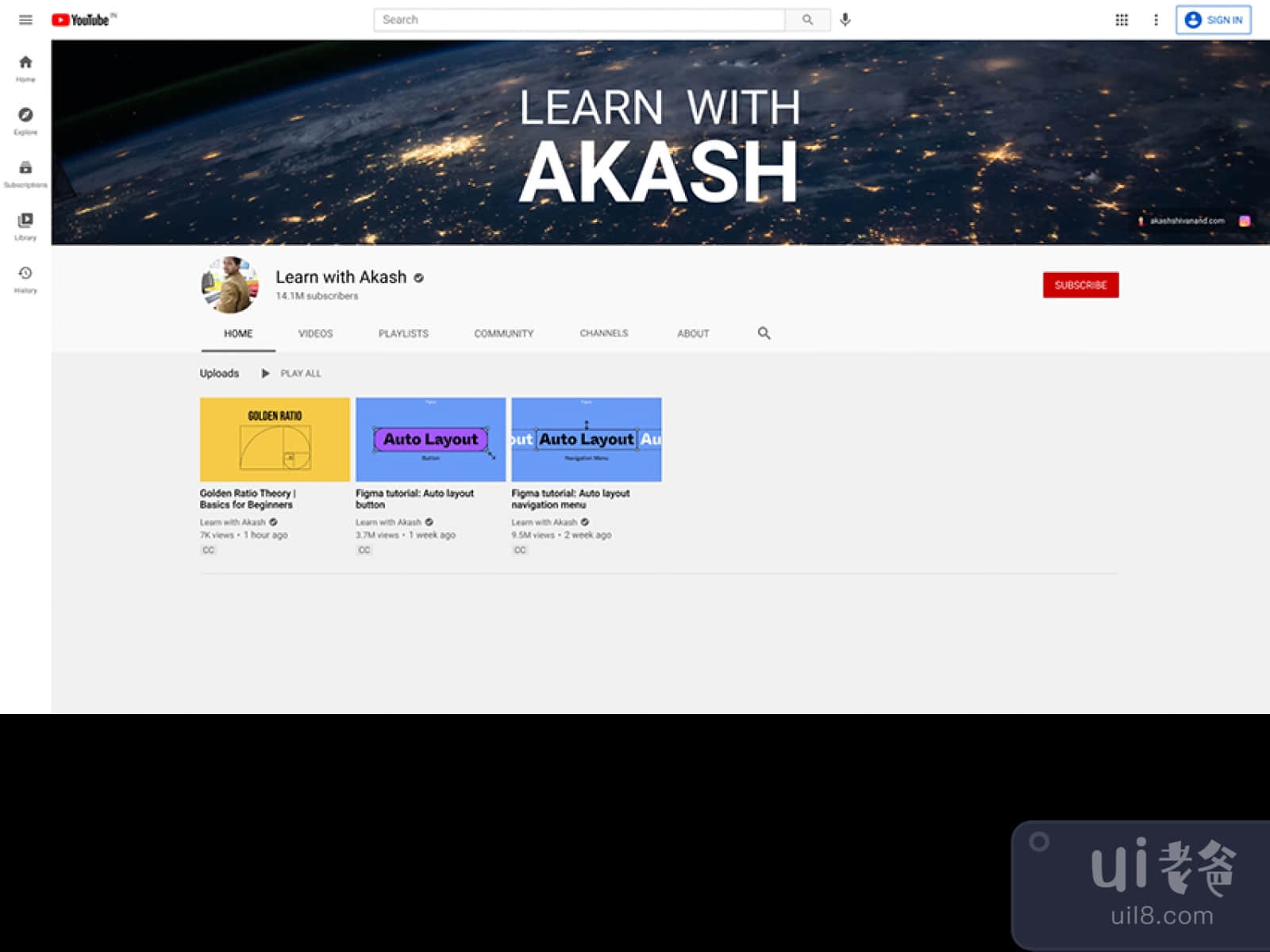 YouTube Channel Assets for Figma and Adobe XD No 1