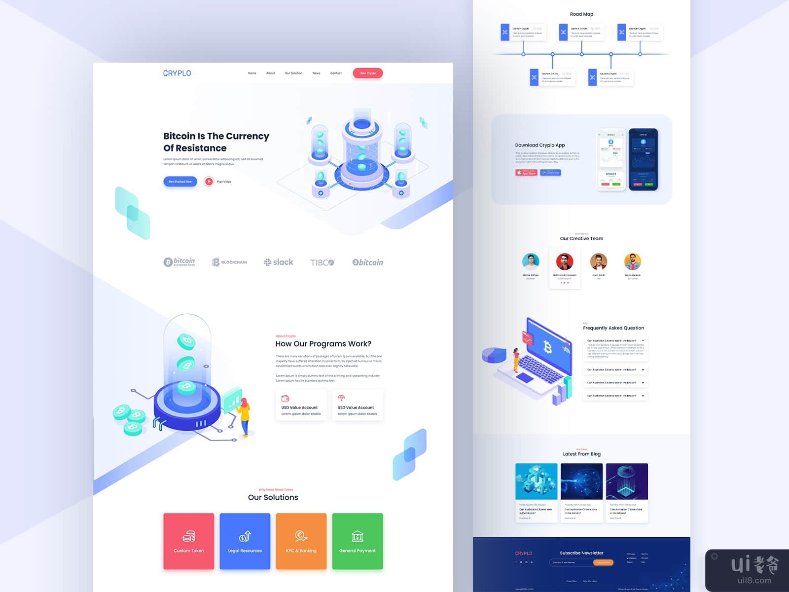 Cryplo ICO Cryptocurrency Landing Page
