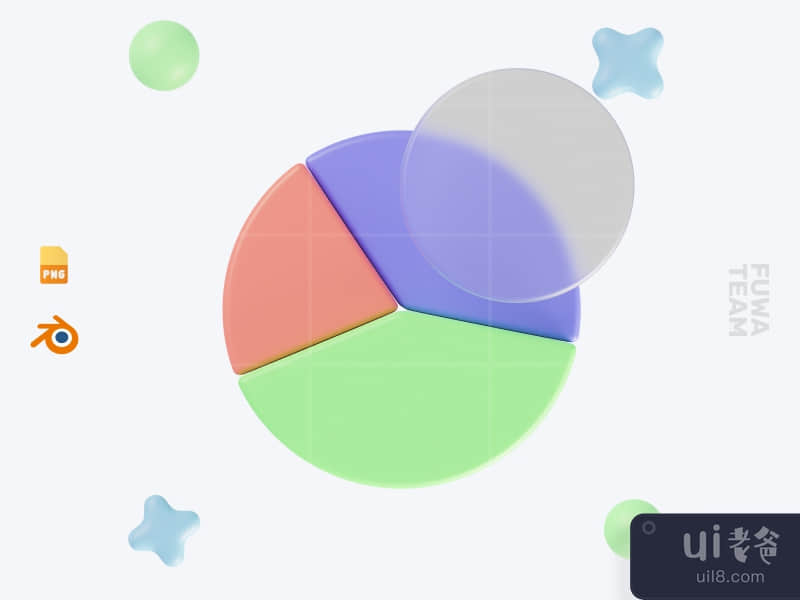 Pie chart - 3D Business and Finance icon pack (front)