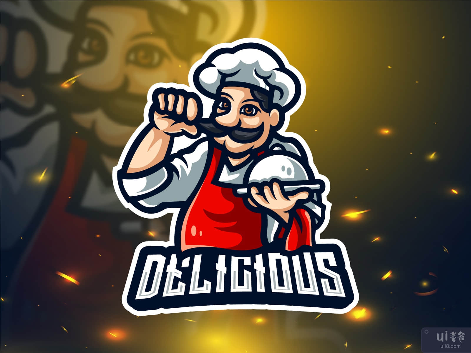 Chef esport mascot logo design vector