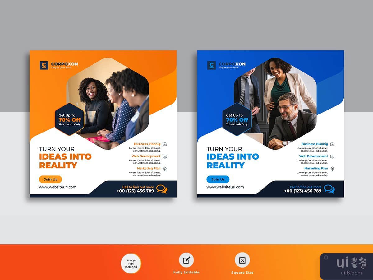 social media Online business agency web banner post template 