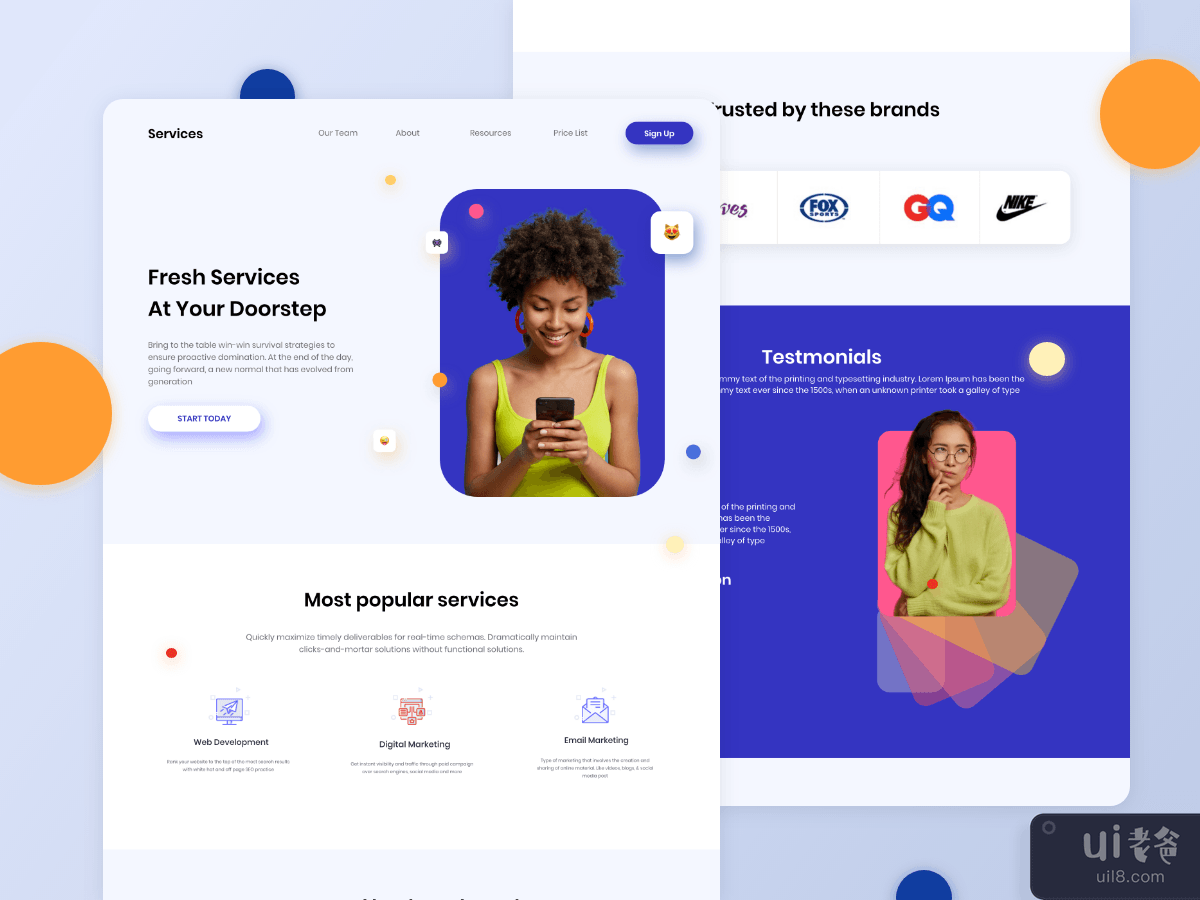Services Landing Page