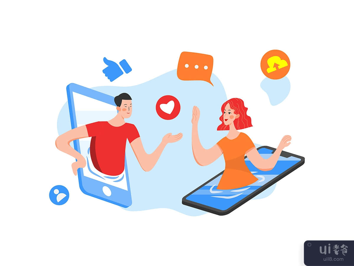 Two people came out of the phone and talked directly to each other