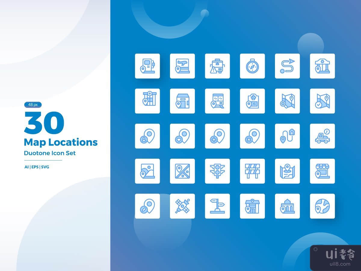 Map Locations Icon Set