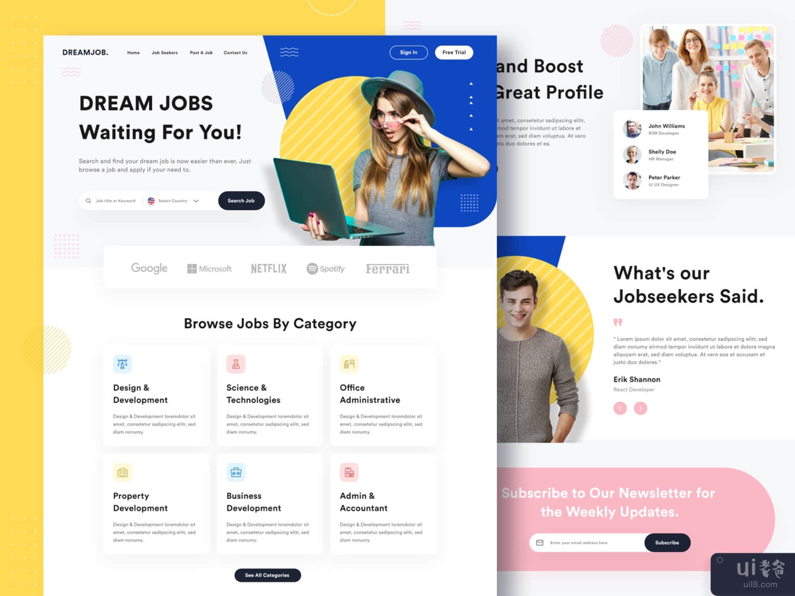 DreamJob - Job Finder Landing Page