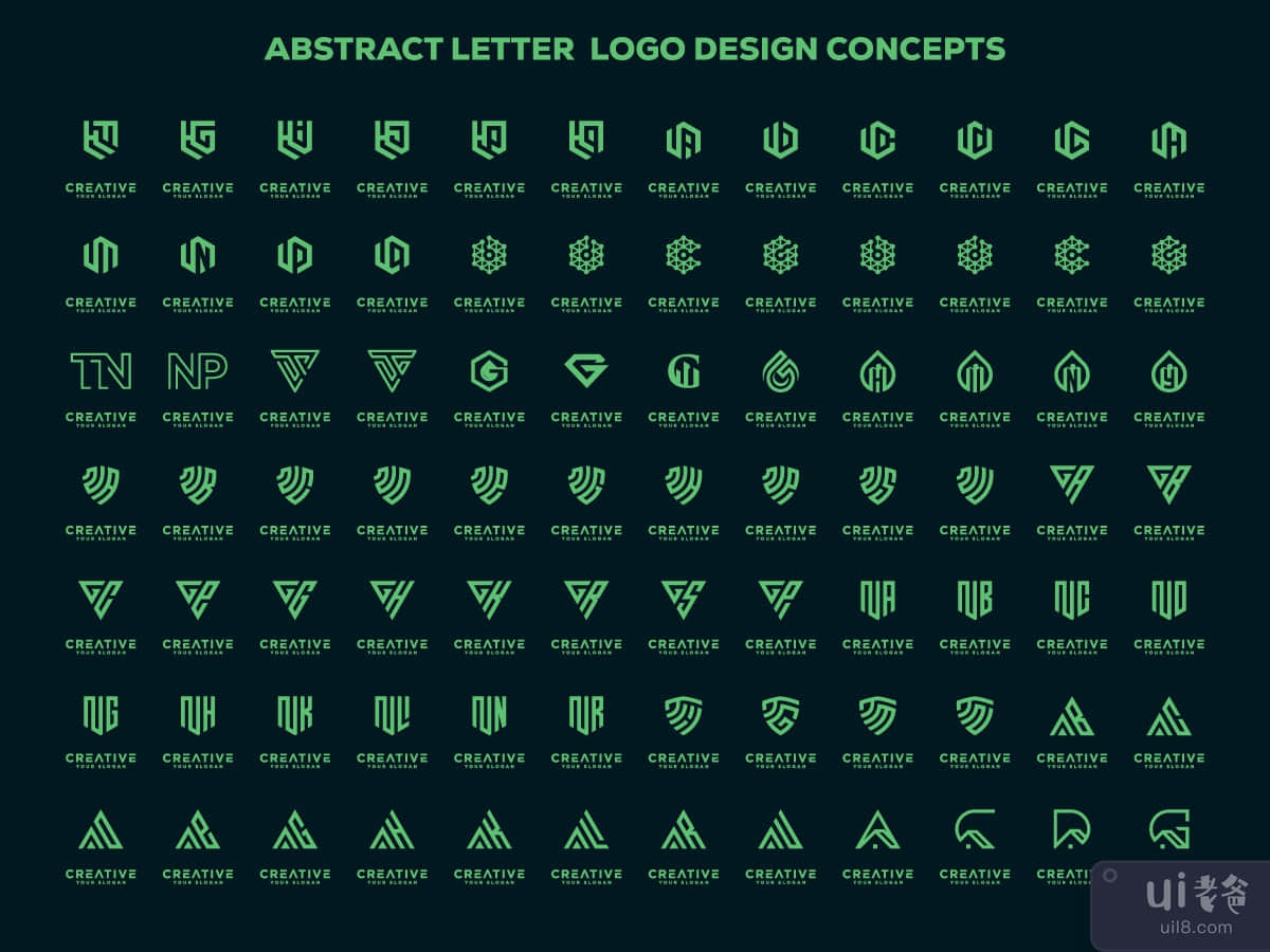 Abstract awesome letter logo design concepts