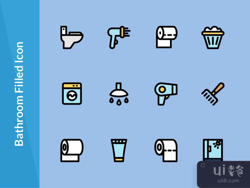 浴室填充图标 3