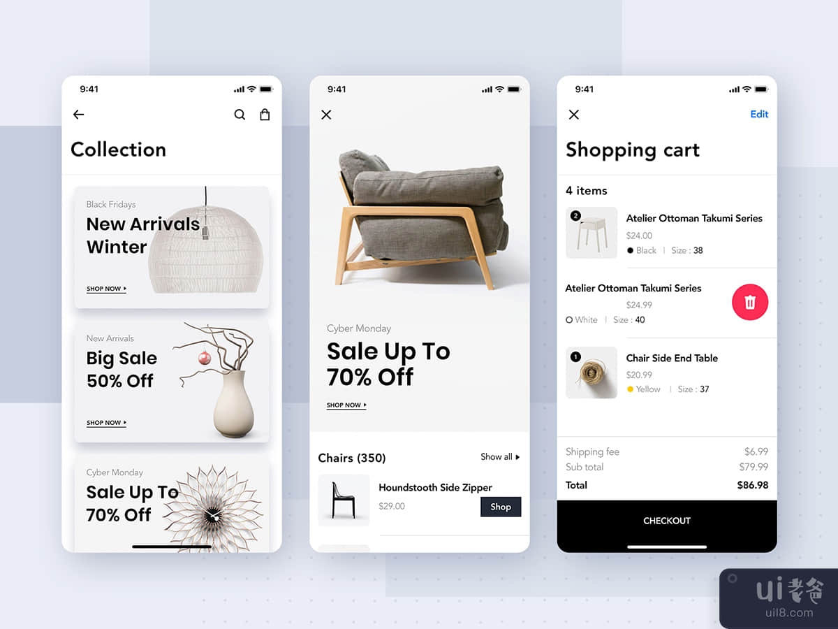 Furniture Shop Mobile App UI Concept
