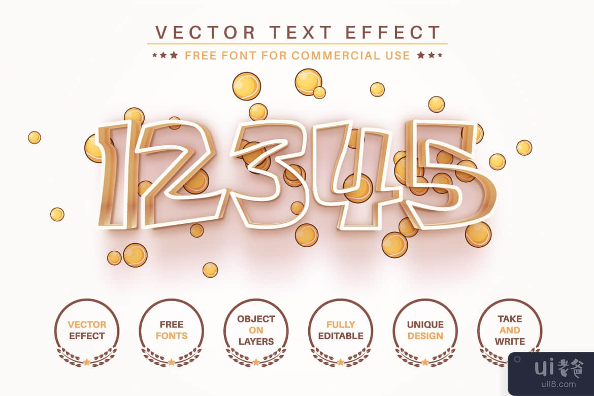 打网球 - 可编辑的文字效果，字体样式(Play Tennis - Editable Text Effect, Font Style)插图