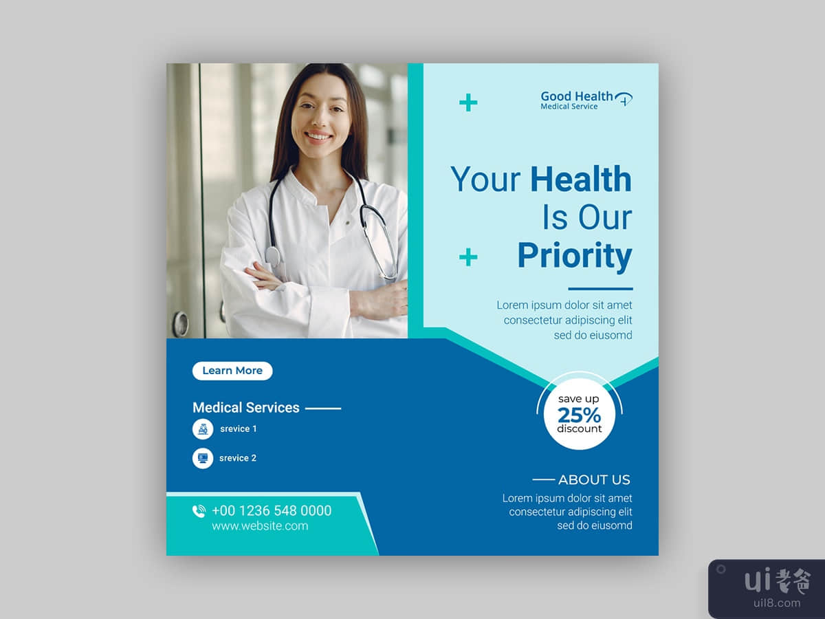 Healthcare social media post design