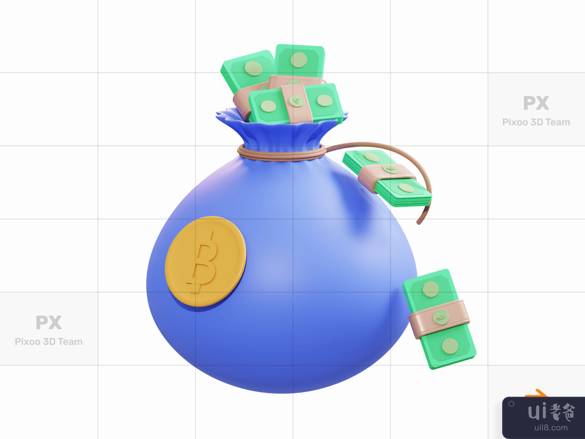 Nabungo - 3D Business Finance Set _ Money Bag