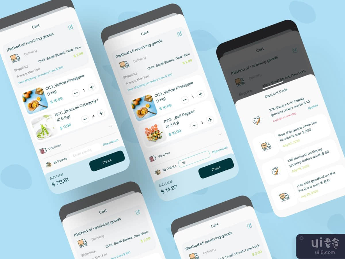 Cart Digital Wallet Mobile UI Kit