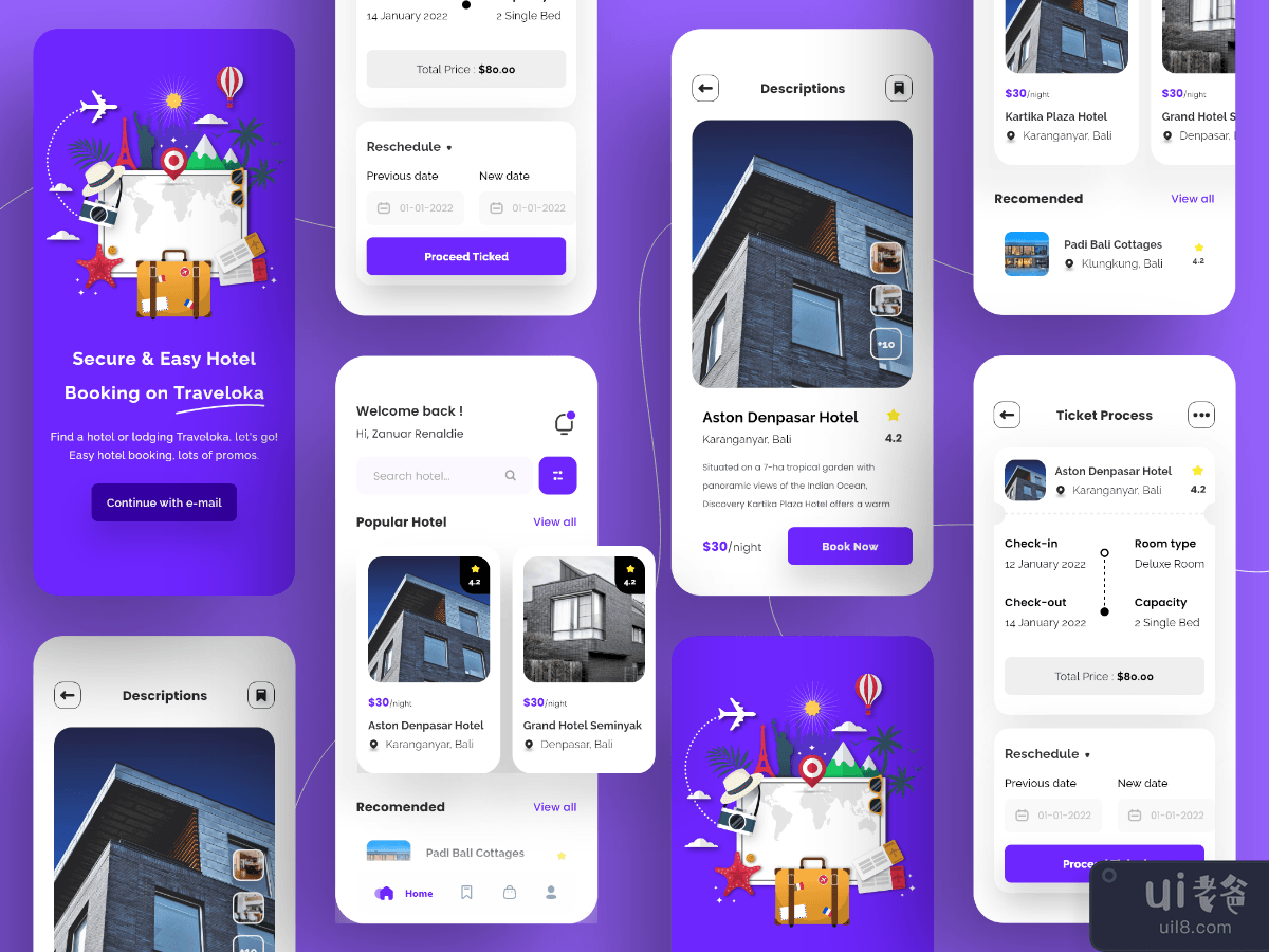 Hotel Booking App UI Kits